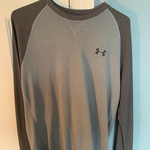 Gray Under Armour Long Sleeve Waffle Shirt Large